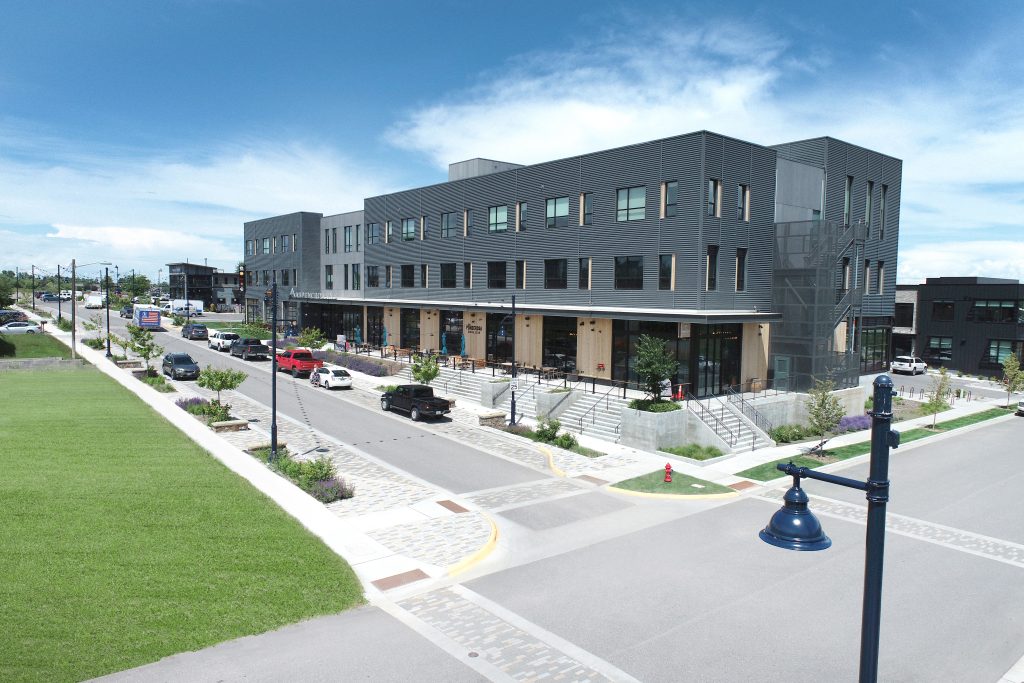 Aerial view of Aspen Street, one of the many projects located within the TIF district